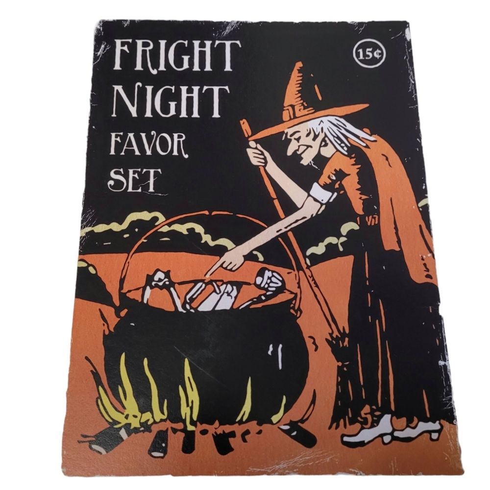 Halloween witch Vintage reproduction print, Fright Night Favor Set